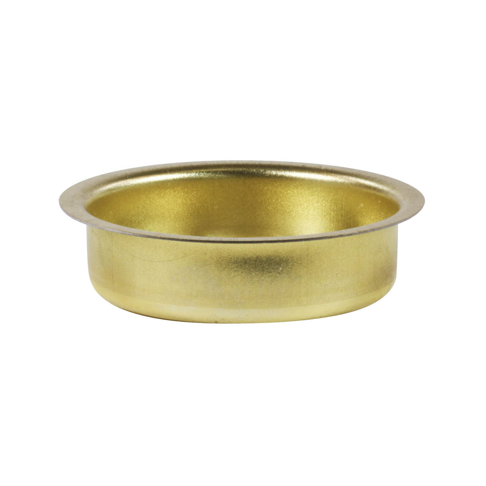 Goldene 40mm Messingtülle mit einem glatten, flachen Rand, zylindrischer Form mit offenem Ende. im Dregeno Online Shop günstig kaufen