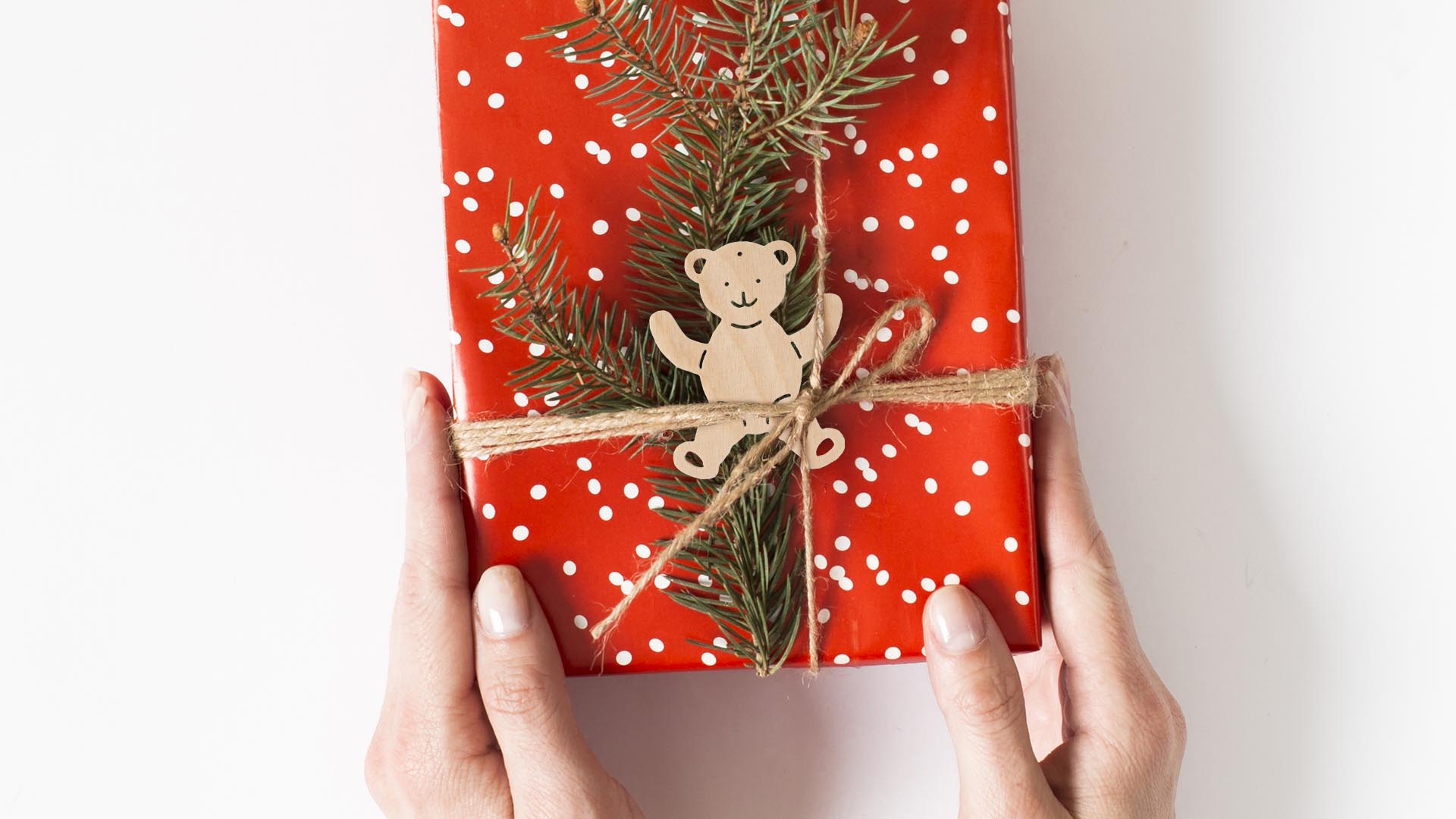 Baumschmuck Teddybär als Geschenkanhänger