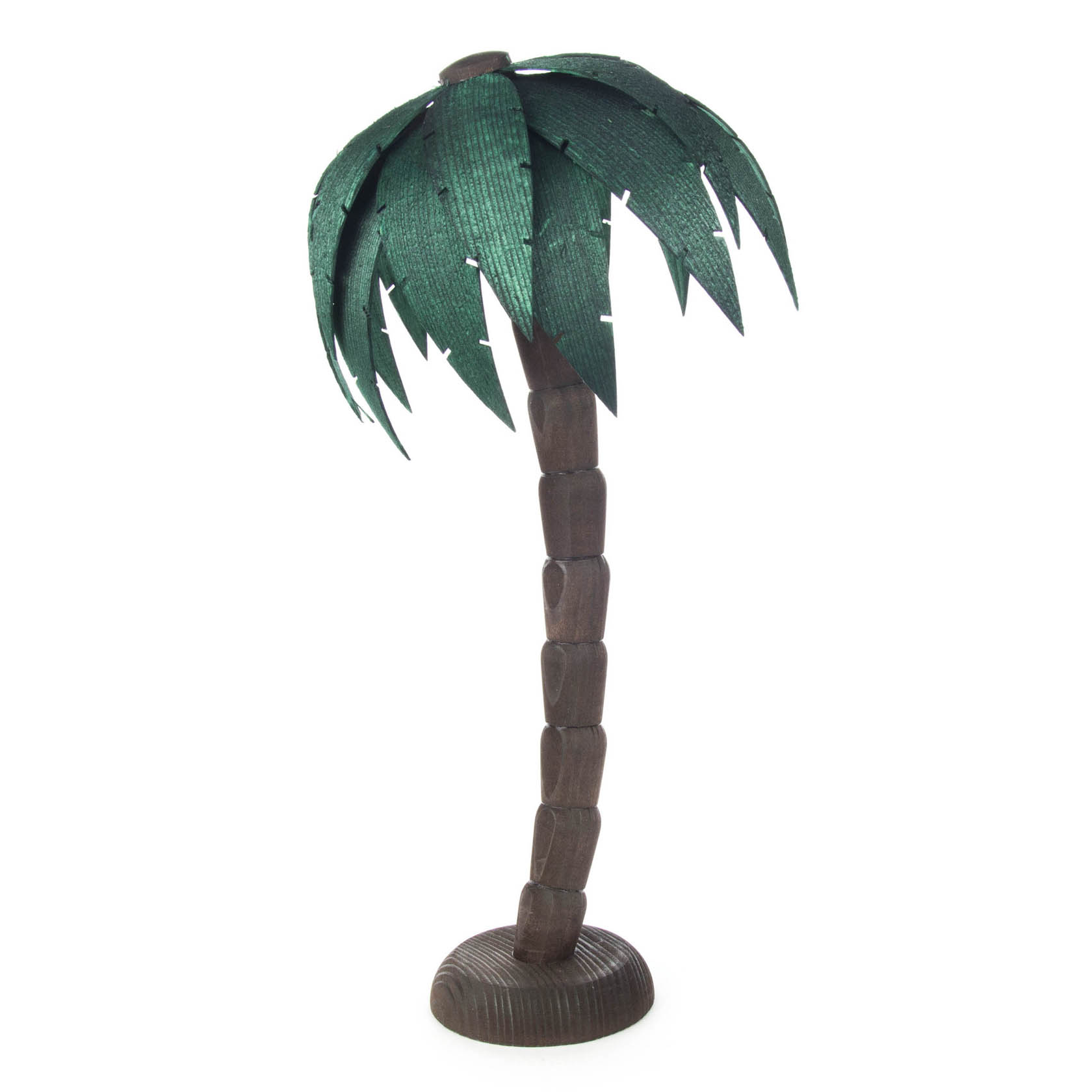 Modell einer gebeizten Palme aus Holz mit grünem Laub, etwa 35 cm hoch. im Dregeno Online Shop günstig kaufen