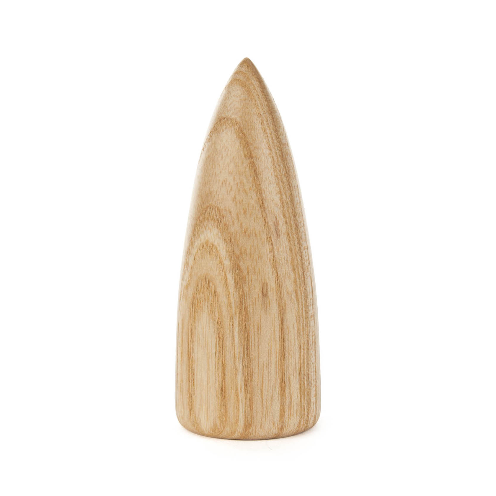 Ein handgefertigter, naturbelassener Holzbaum, 9,5 cm hoch, mit einer glatten Oberfläche und einer klaren Maserung. im Dregeno Online Shop günstig kaufen