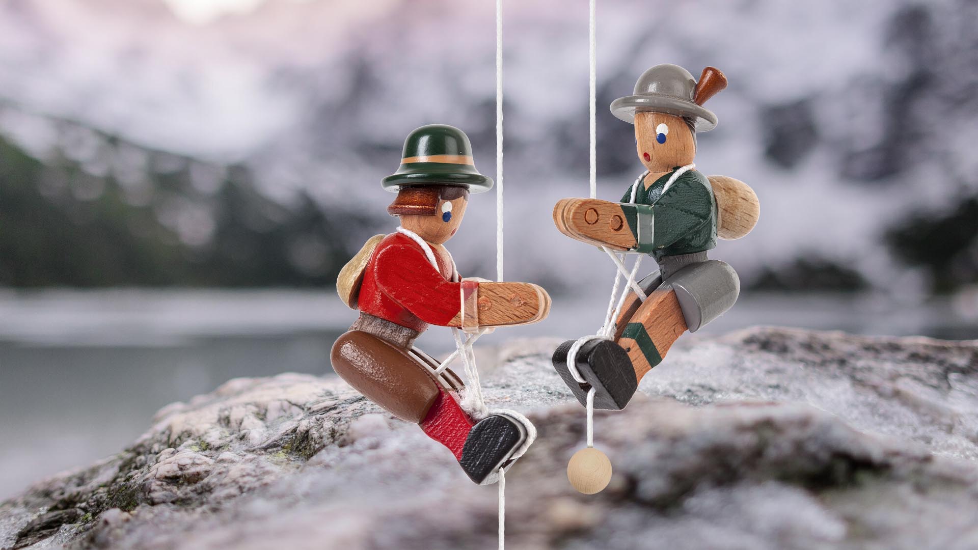 Kletterfiguren Bergsteigerin und Bergsteiger