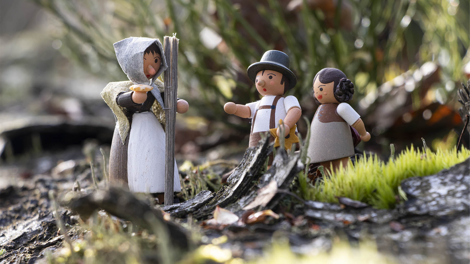 Märchenfiguren Hänsel, Gretel und Hexe