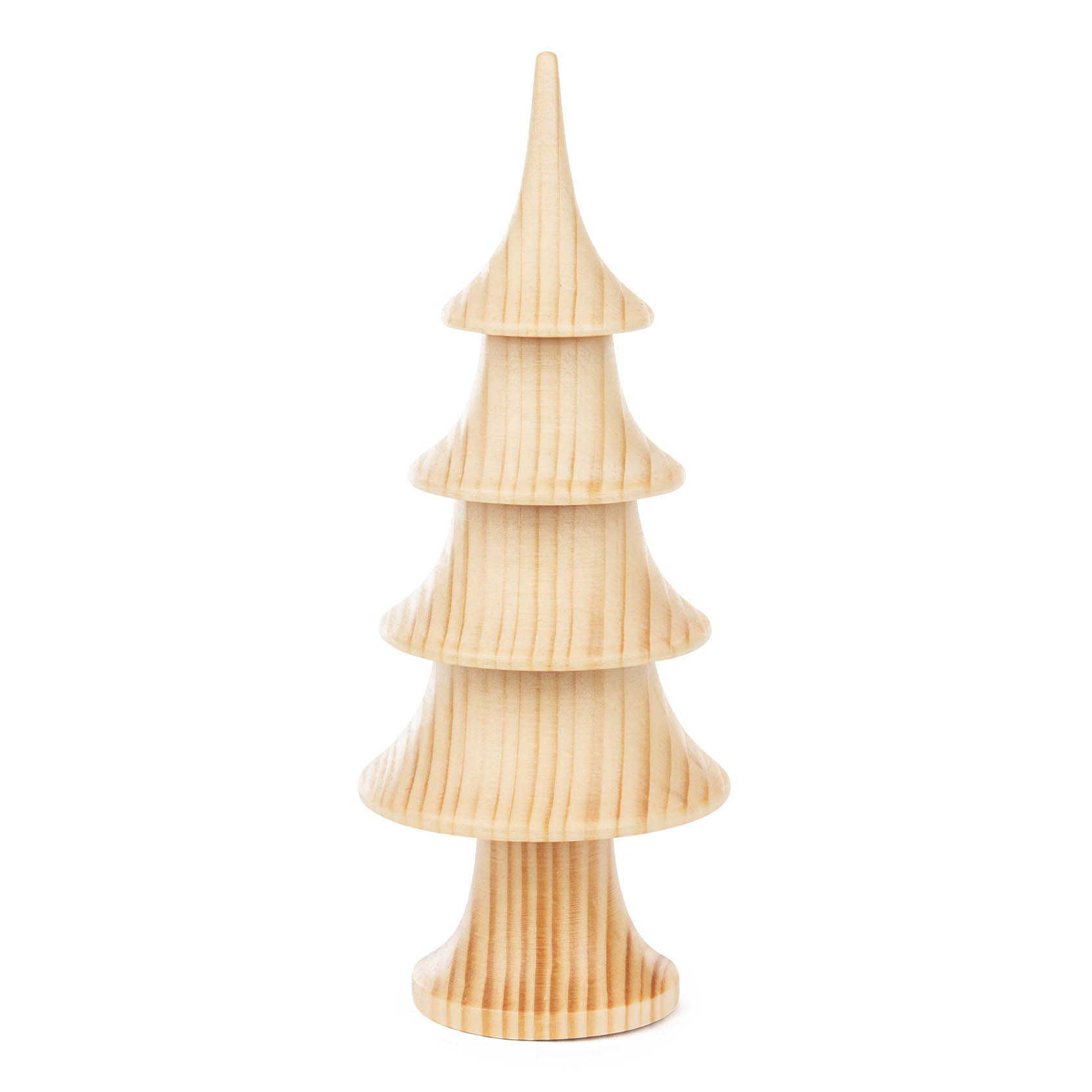 A 15cm tall natural solid wood tree in a tiered, pointed design. im Dregeno Online Shop günstig kaufen