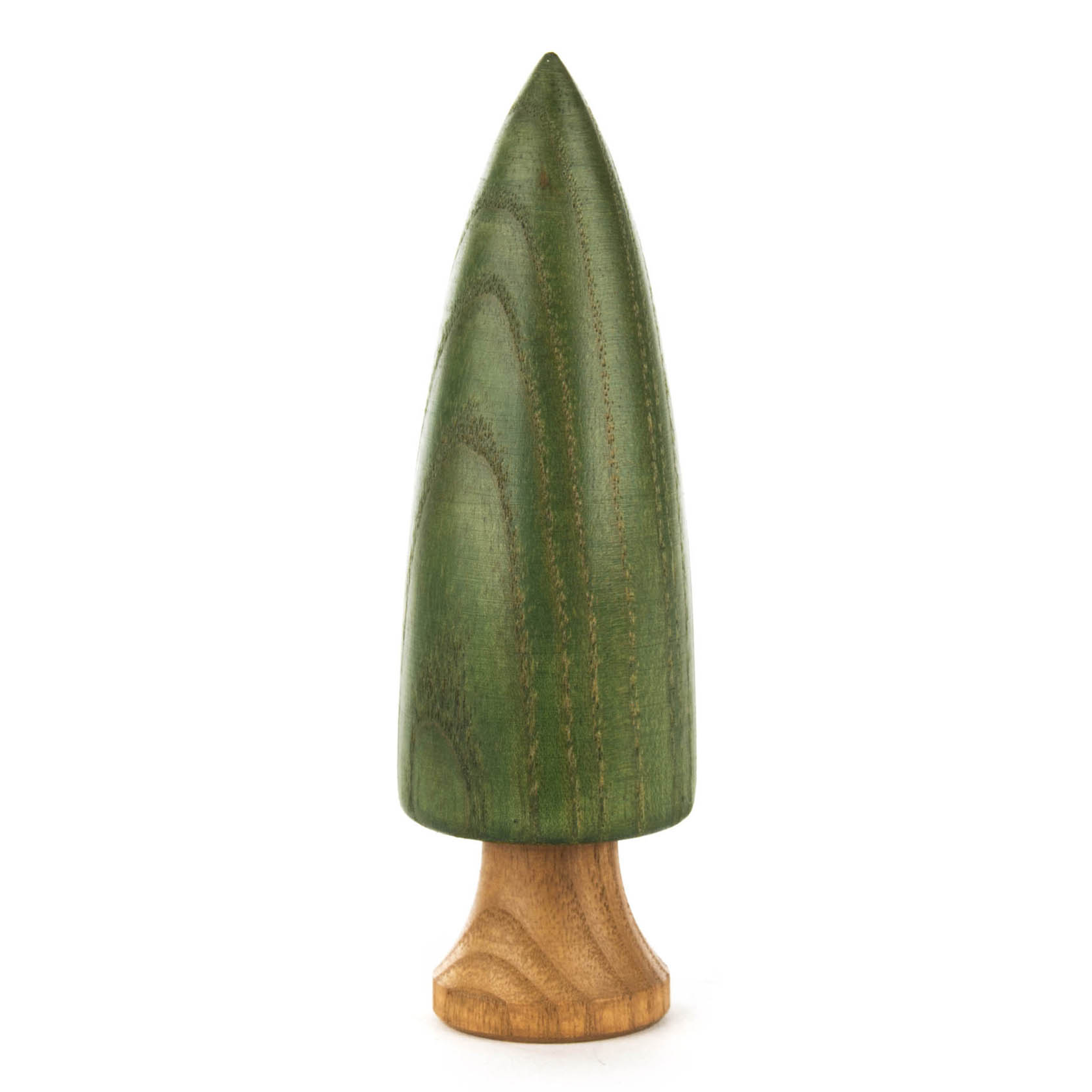 Holzspielzeugbaum mit grünem, massivem Blätterbereich und einem naturbelassenen Holzstamm, etwa 12,5 cm hoch. im Dregeno Online Shop günstig kaufen