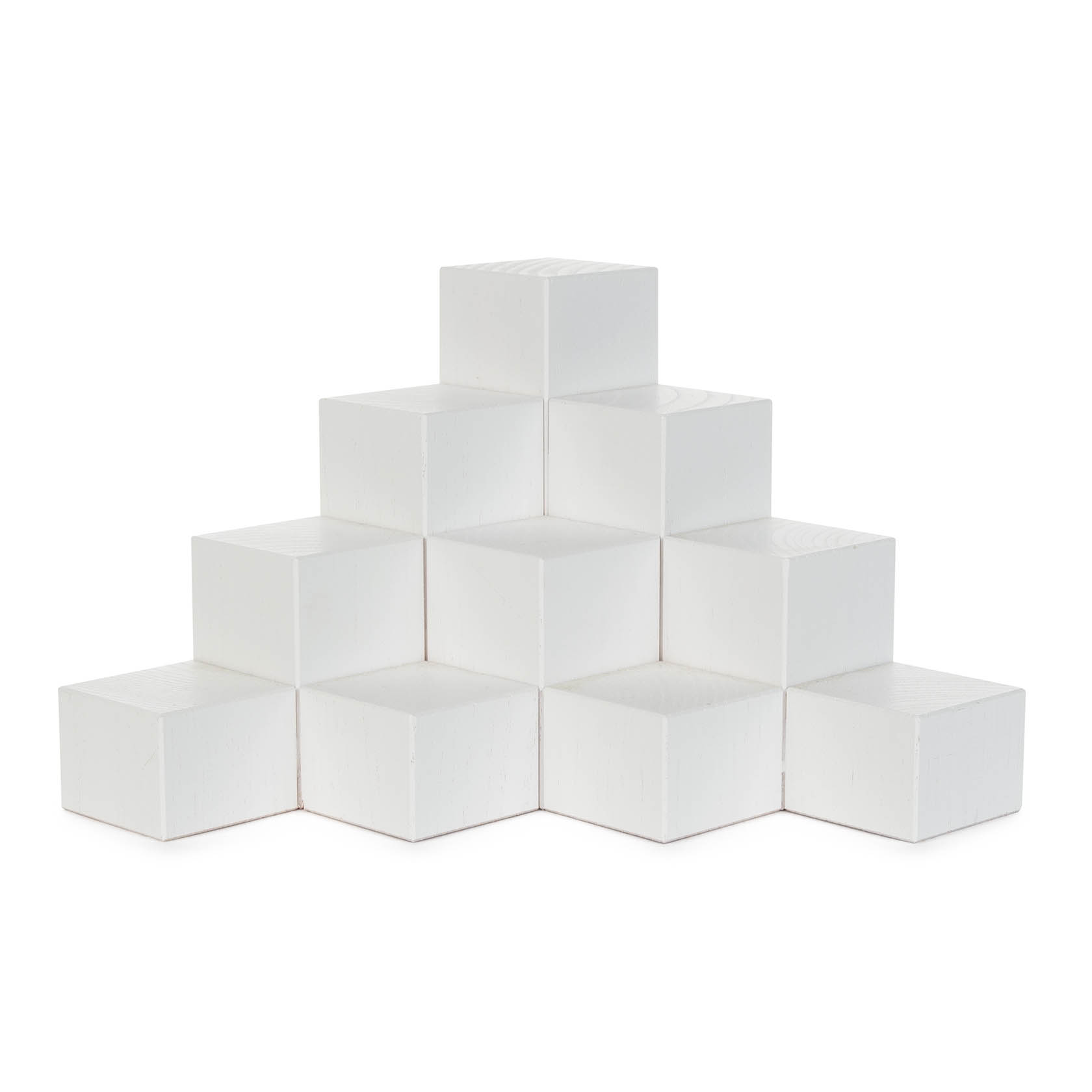 Weiße, stufenartige Struktur aus 10 quadratischen Blöcken, 4x4 cm groß, die eine Würfeltreppe bilden. im Dregeno Online Shop günstig kaufen
