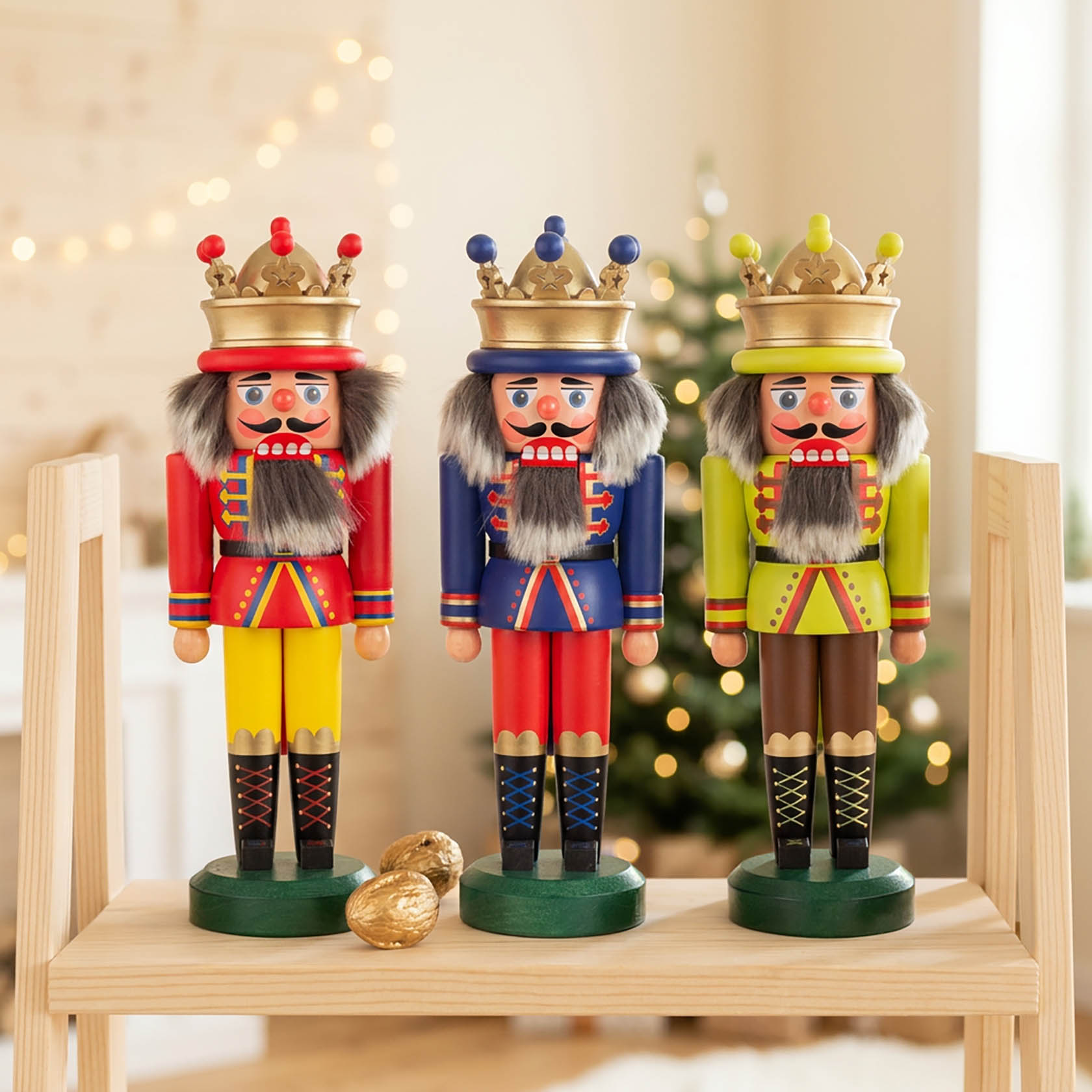wooden  nutcracker king 30 cm red
