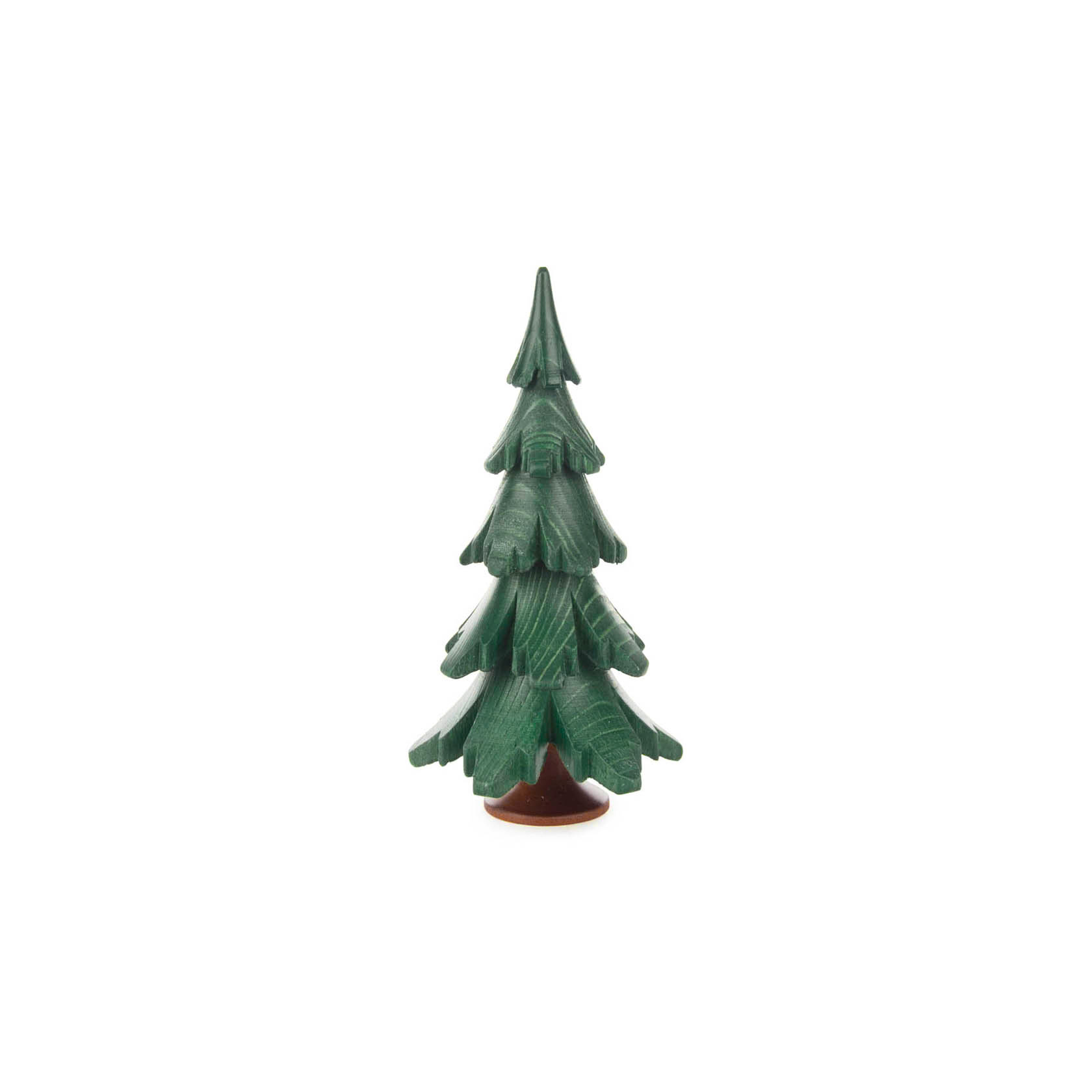 Ein kleiner dekorativer, grün lasierter Baum aus Massivholz, etwa 9,5 cm hoch. im Dregeno Online Shop günstig kaufen
