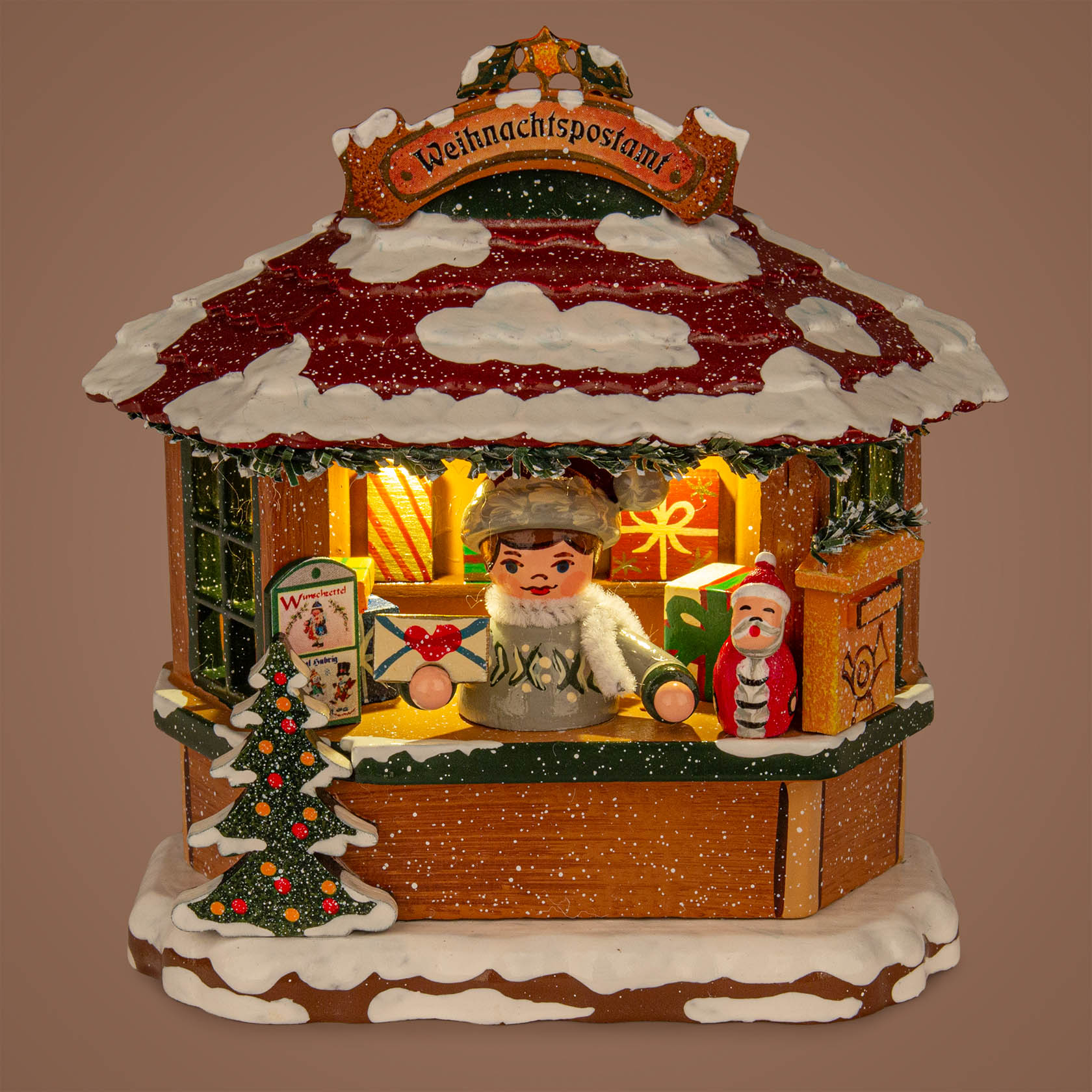 Winterkinder Weihnachtspostamt elektr. beleuchtet