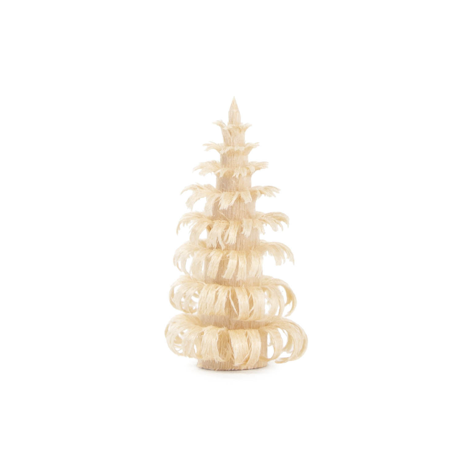 Ein kleiner, natürlicher Ringelbaum aus Holz mit spiralförmigen Ästen, 3 cm hoch. im Dregeno Online Shop günstig kaufen