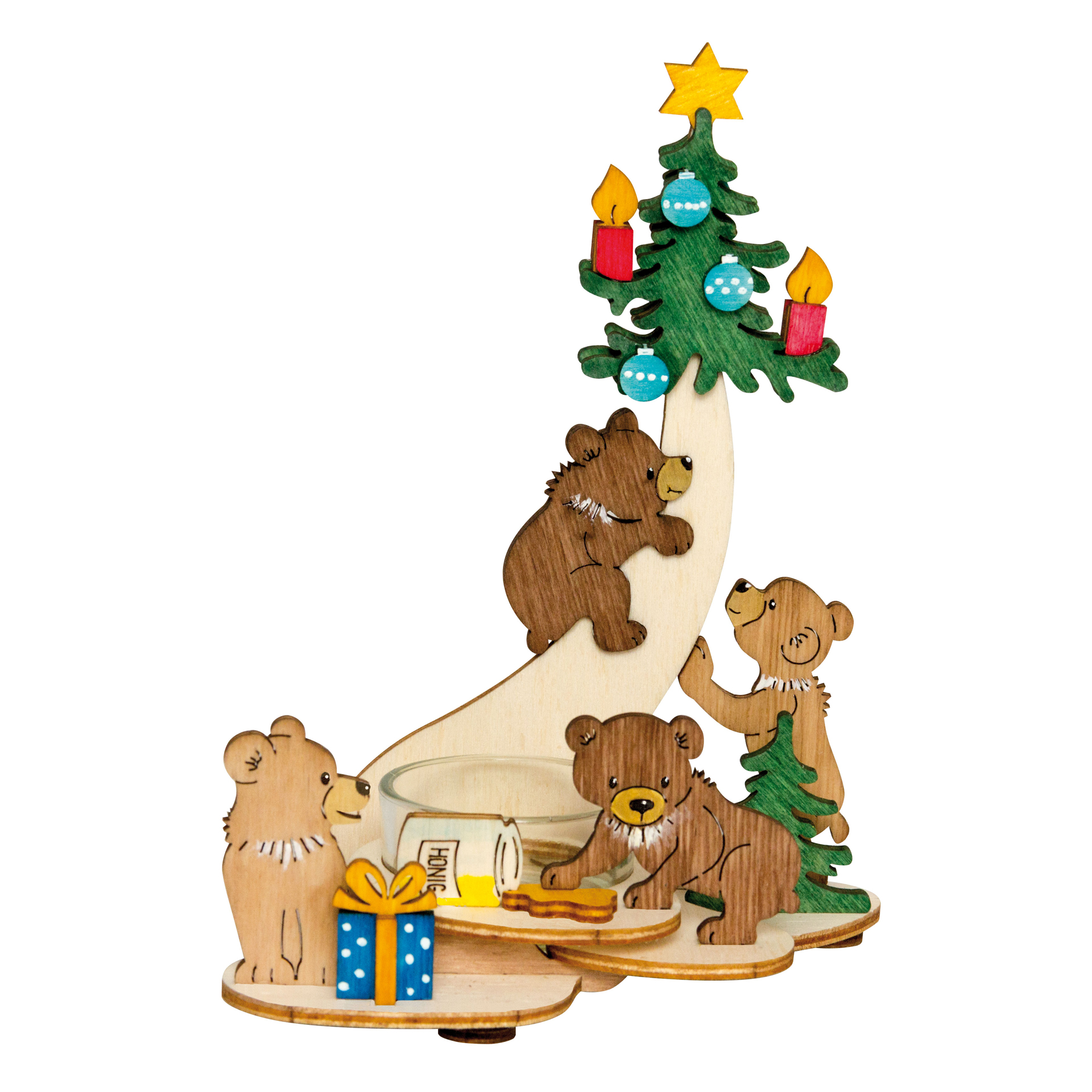 wooden set candle holder bear im Dregeno Online Shop günstig kaufen
