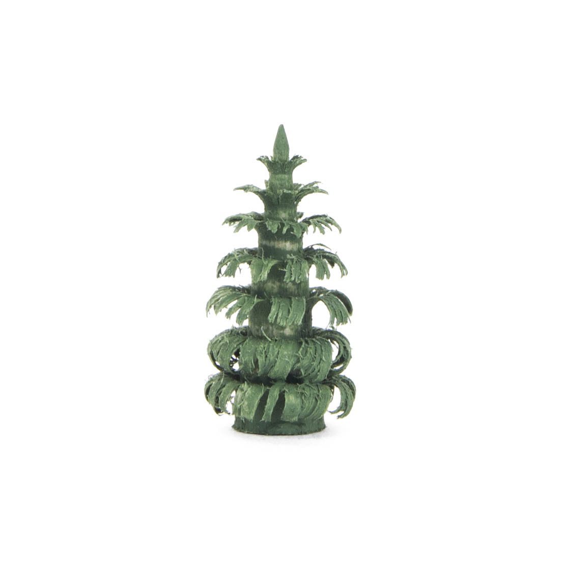 Ein kleiner grüner, stilisierter Baum in Ringelform. Der Baum hat mehrere Ebenen mit herunterhängenden Ästen, die spiralförmig angeordnet sind. im Dregeno Online Shop günstig kaufen