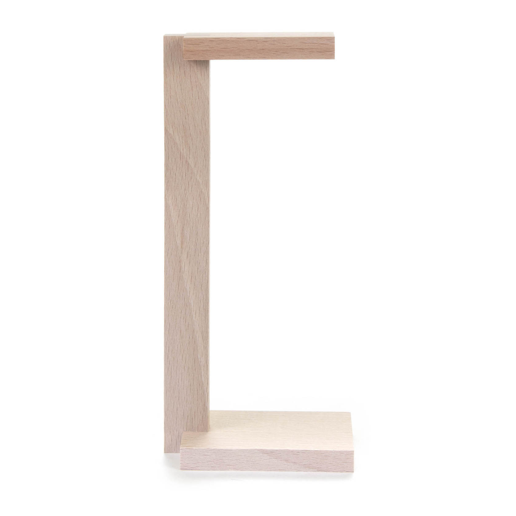 Minimalistischer, rechteckiger Deko-Ständer aus hellem Holz, bestehend aus einem aufrechten und einem horizontalen Balken. im Dregeno Online Shop günstig kaufen