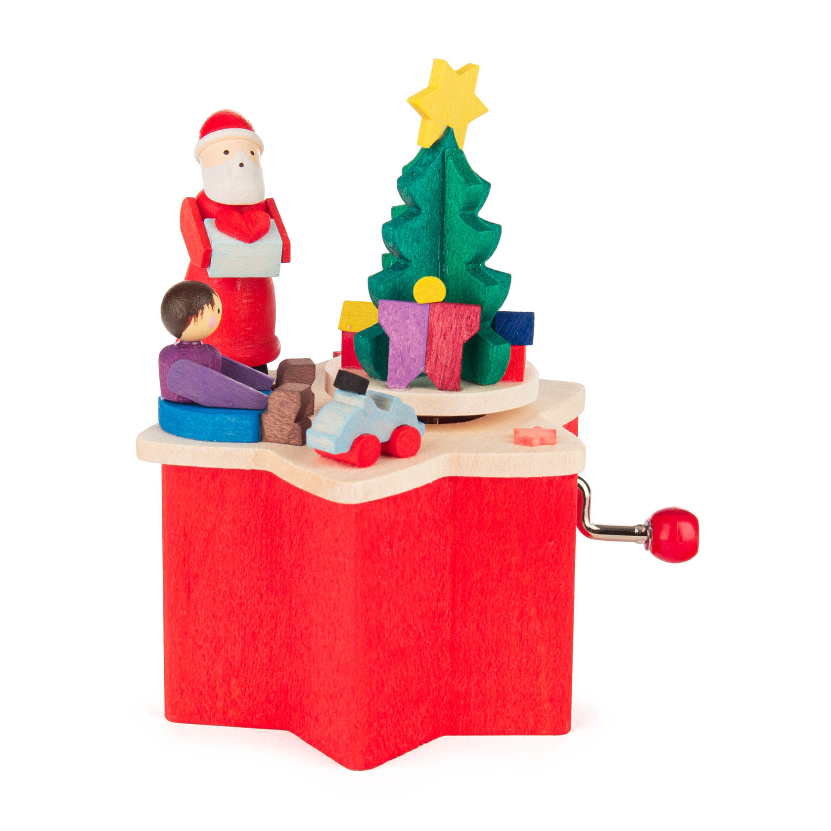 Kurbelspieldose Weihnachtsmann Melodie Oh Tannenbaum