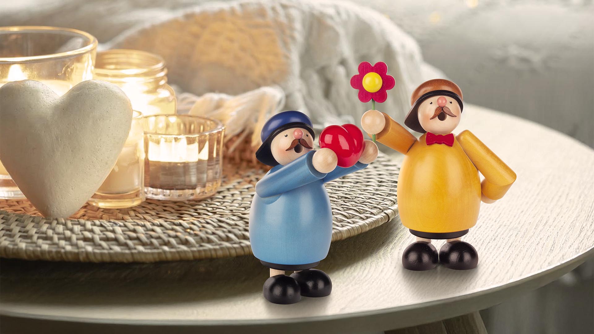 Räuchermännchen mit Herz und Blume