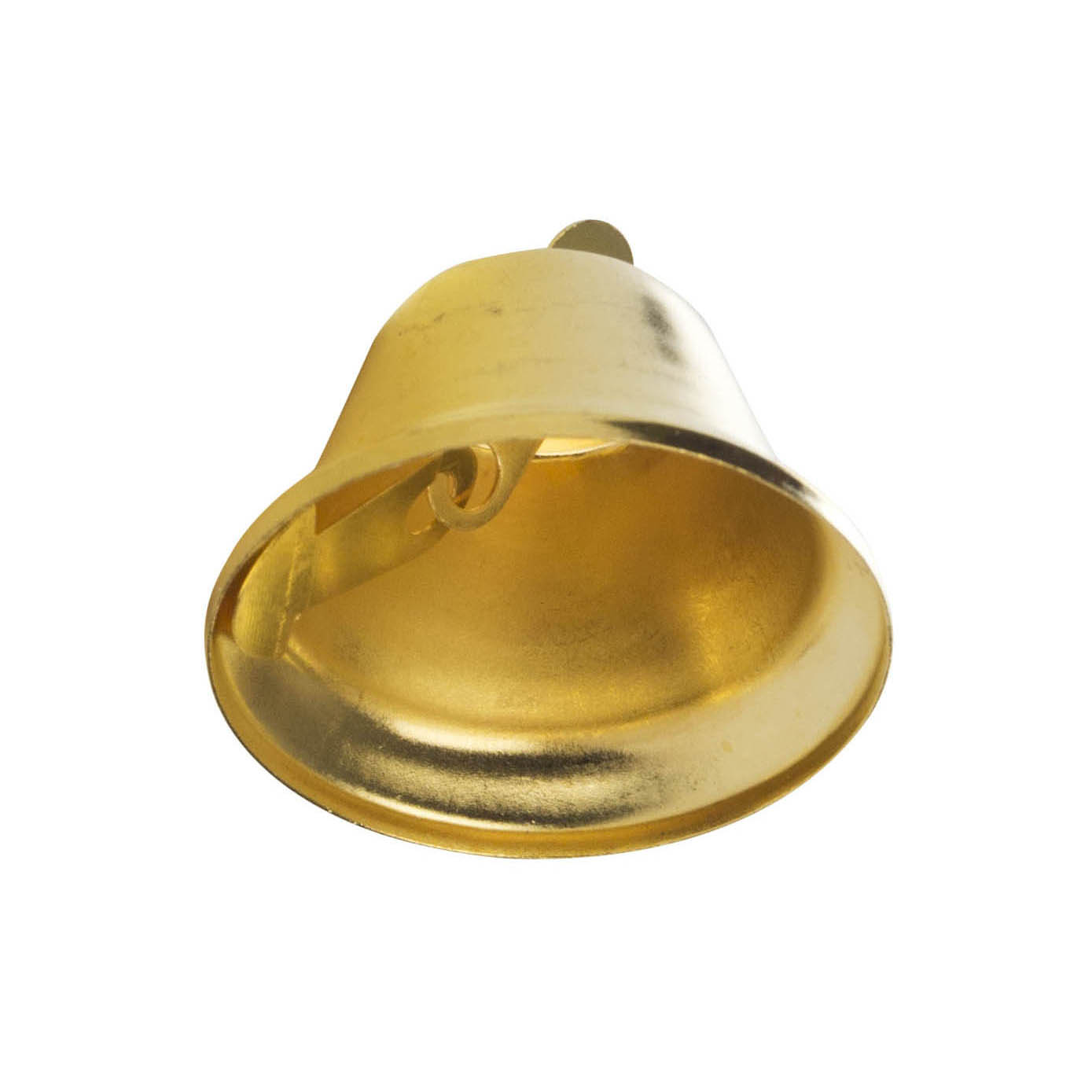 Goldenes Messingglöckchen mit einem Durchmesser von 40 mm und einer hellen, glänzenden Oberfläche.