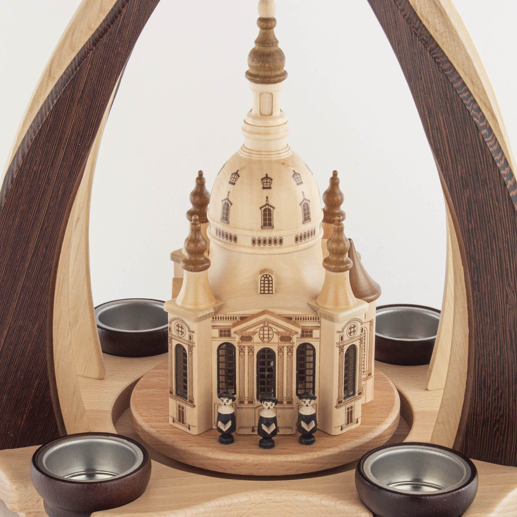 Pyramide -Dresdner Frauenkirche- Wenge/Hainbuche für Teelichte