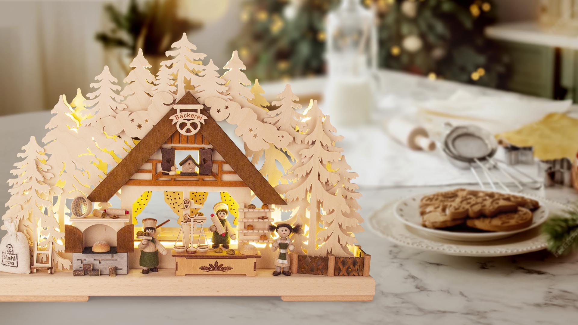 Elektrischer Schwibbogen Weihnachtsbäckerei