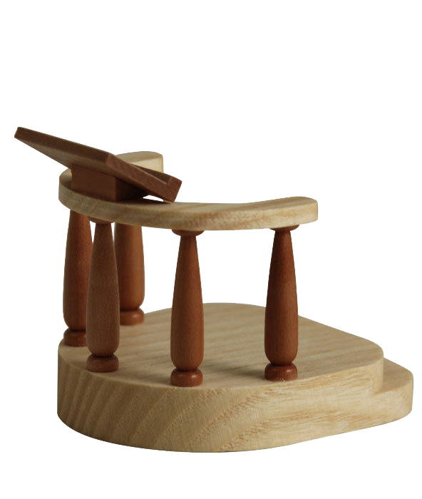 Holz-Dirigentenpodest mit vier gedrechselten Säulen, geneigter Notenständer, zweiteilig mit abnehmbarer Treppe. im Dregeno Online Shop günstig kaufen
