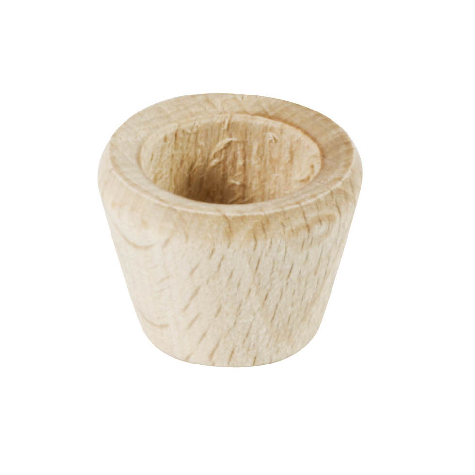 Nahaufnahme einer konischen Holztülle, passend für eine 14mm Messingtülle. im Dregeno Online Shop günstig kaufen