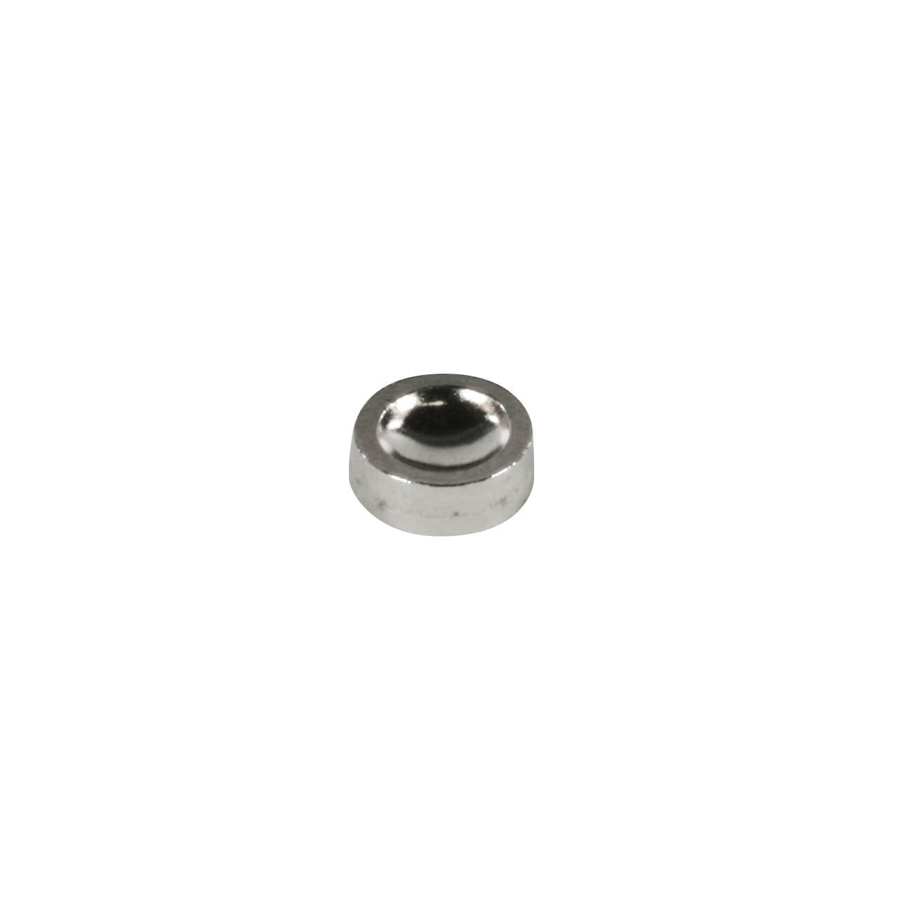 Ein einzelnes, silbrig glänzendes Stahllager mit einer abgerundeten Kuppeloberfläche, 12,5 mm groß. im Dregeno Online Shop günstig kaufen