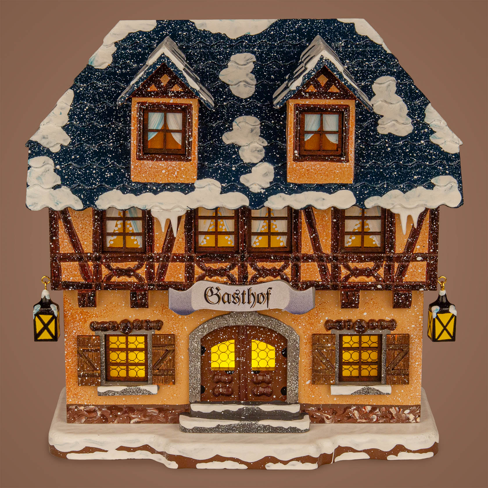 Winterkinder Winterhaus-Gasthof elektr. beleuchtet