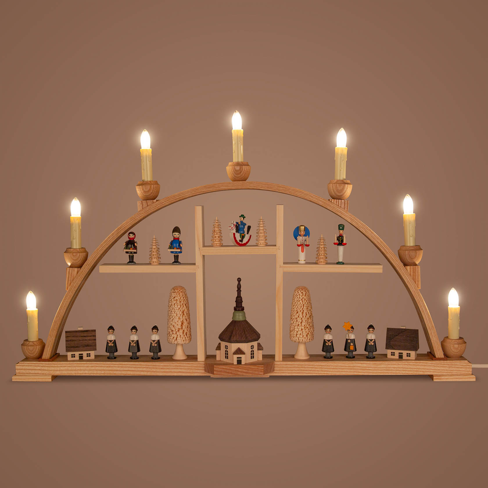 candle arc Seiffen village electric lights