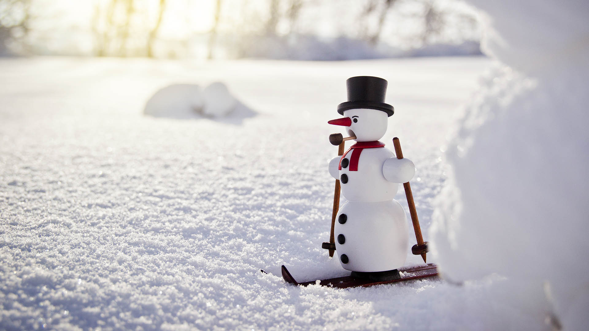 Räuchermännchen Schneemann Skifahrer
