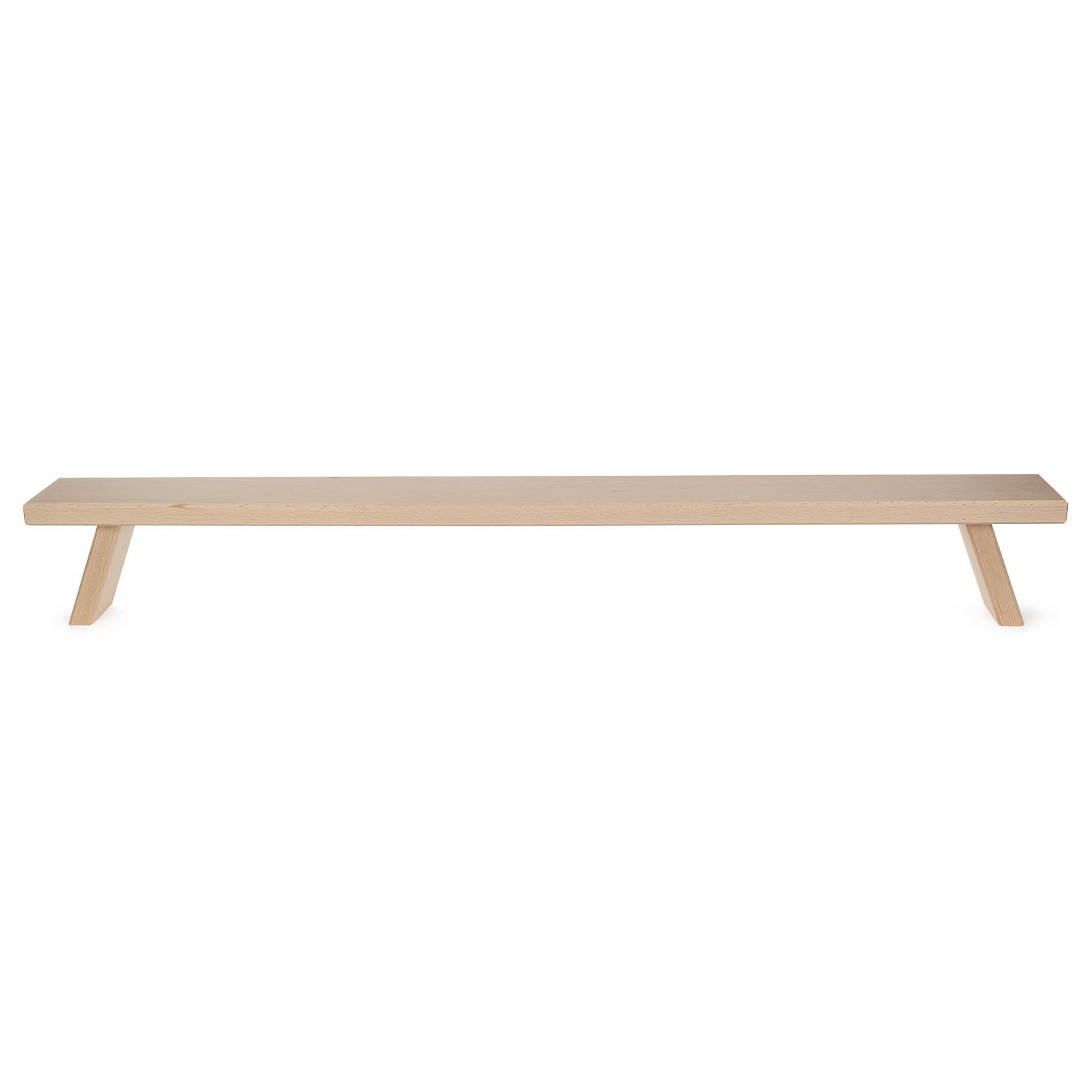 Holzbank mit zwei schrägen Beinen, naturfarben, Länge 80cm. Simpel, funktional, ideal für Dekorationen oder Schwibbögen. im Dregeno Online Shop günstig kaufen