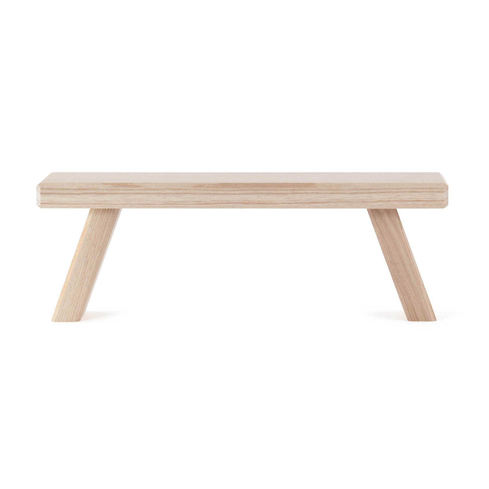 Ein kleines, rechteckiges Holztablett mit zwei schrägen Beinen, das als dekorative Halterung oder Bank für Schwibbögen dient. im Dregeno Online Shop günstig kaufen