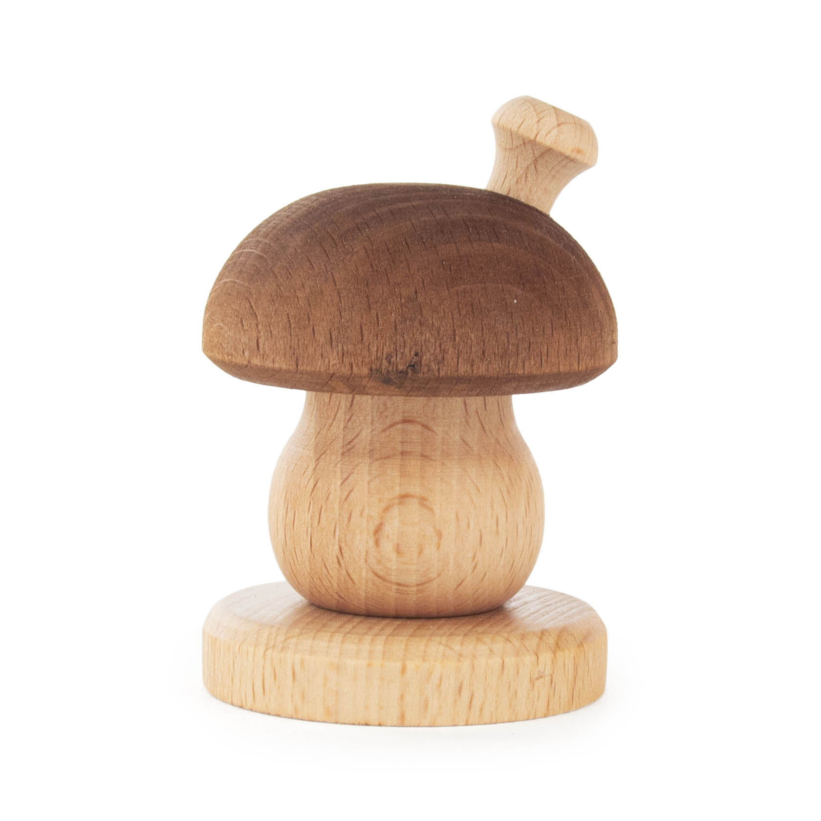 Ein dekorativer Räuchermann in Form eines Pilzes mit heller Basis und dunkelbrauner Kappe. im Dregeno Online Shop günstig kaufen