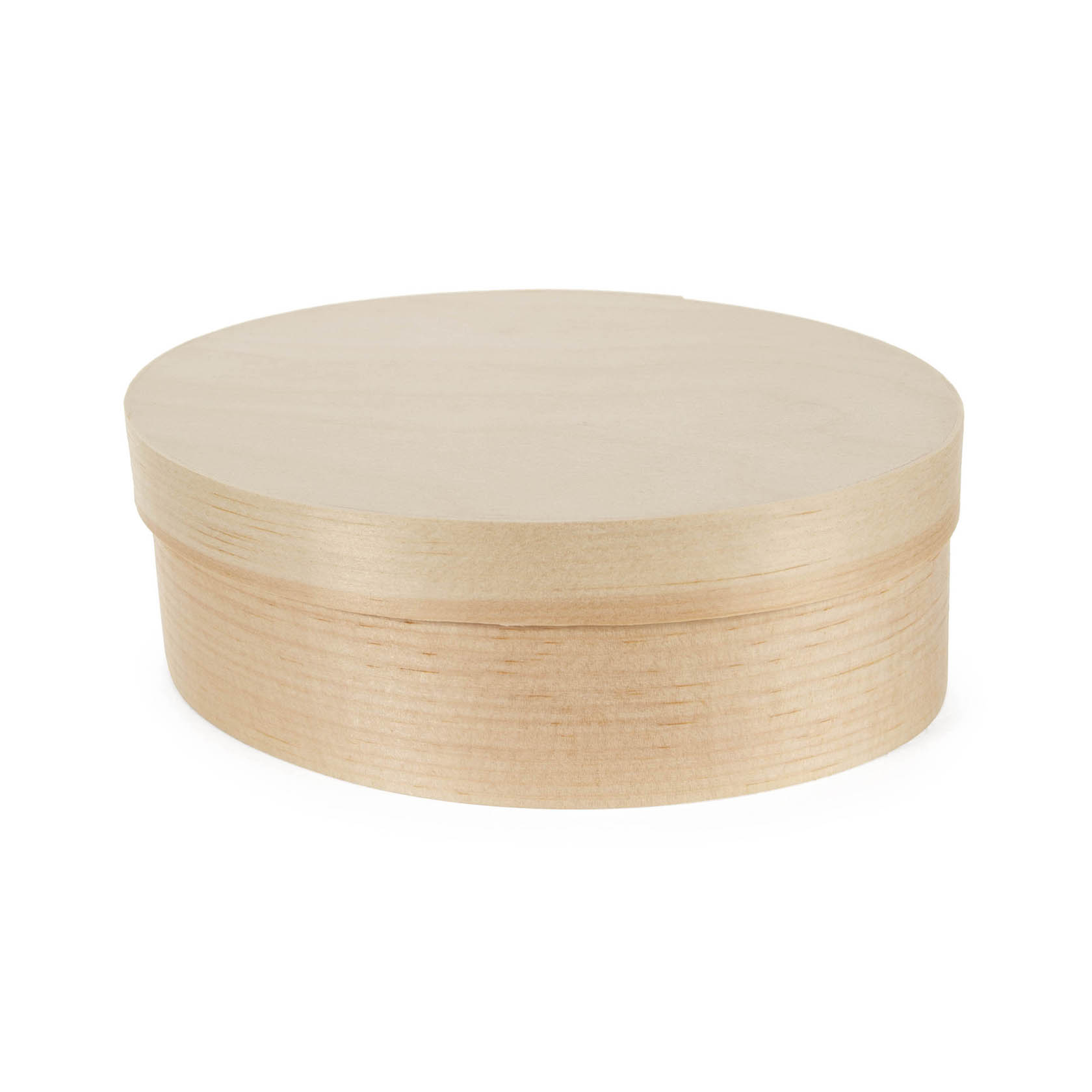 Eine ovale Spanschachtel mit den Maßen 150x110x50 mm. Die Schachtel besteht aus hellem Holz und hat einen abnehmbaren Deckel. im Dregeno Online Shop günstig kaufen