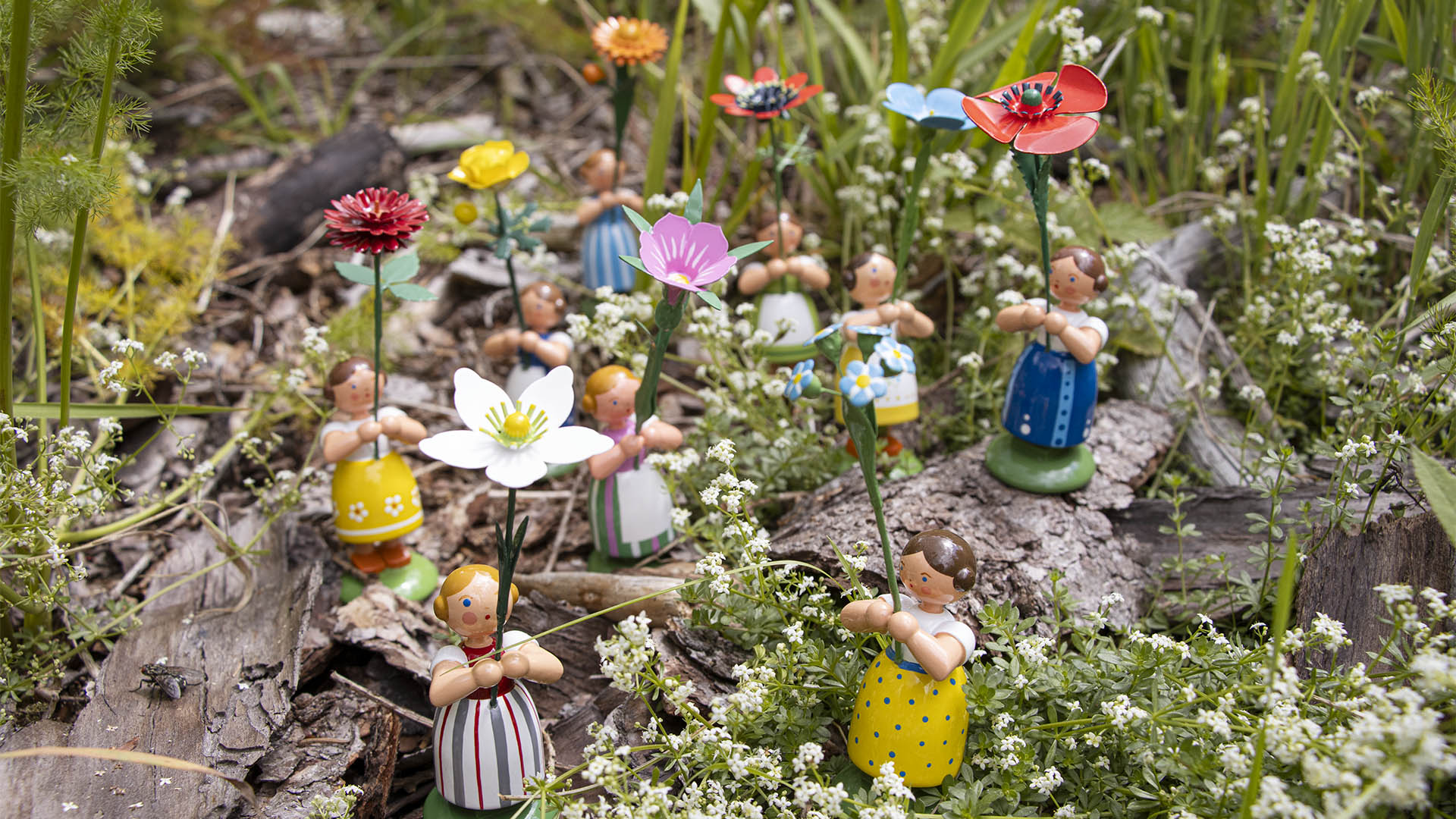 Verschiedene Blumenmädchen