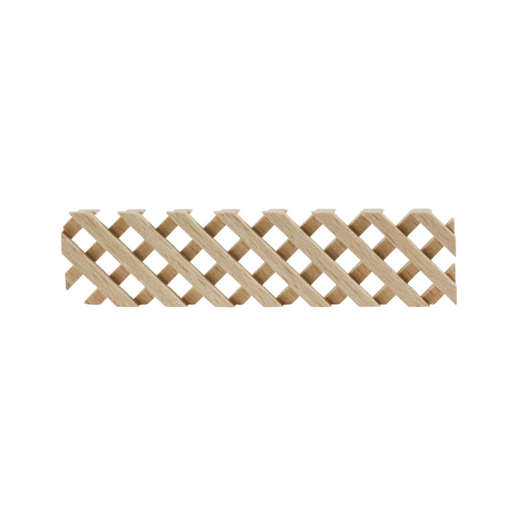 A decorative lattice fence in a pyramidal pattern with diagonal slats, measuring 80x20mm. im Dregeno Online Shop günstig kaufen