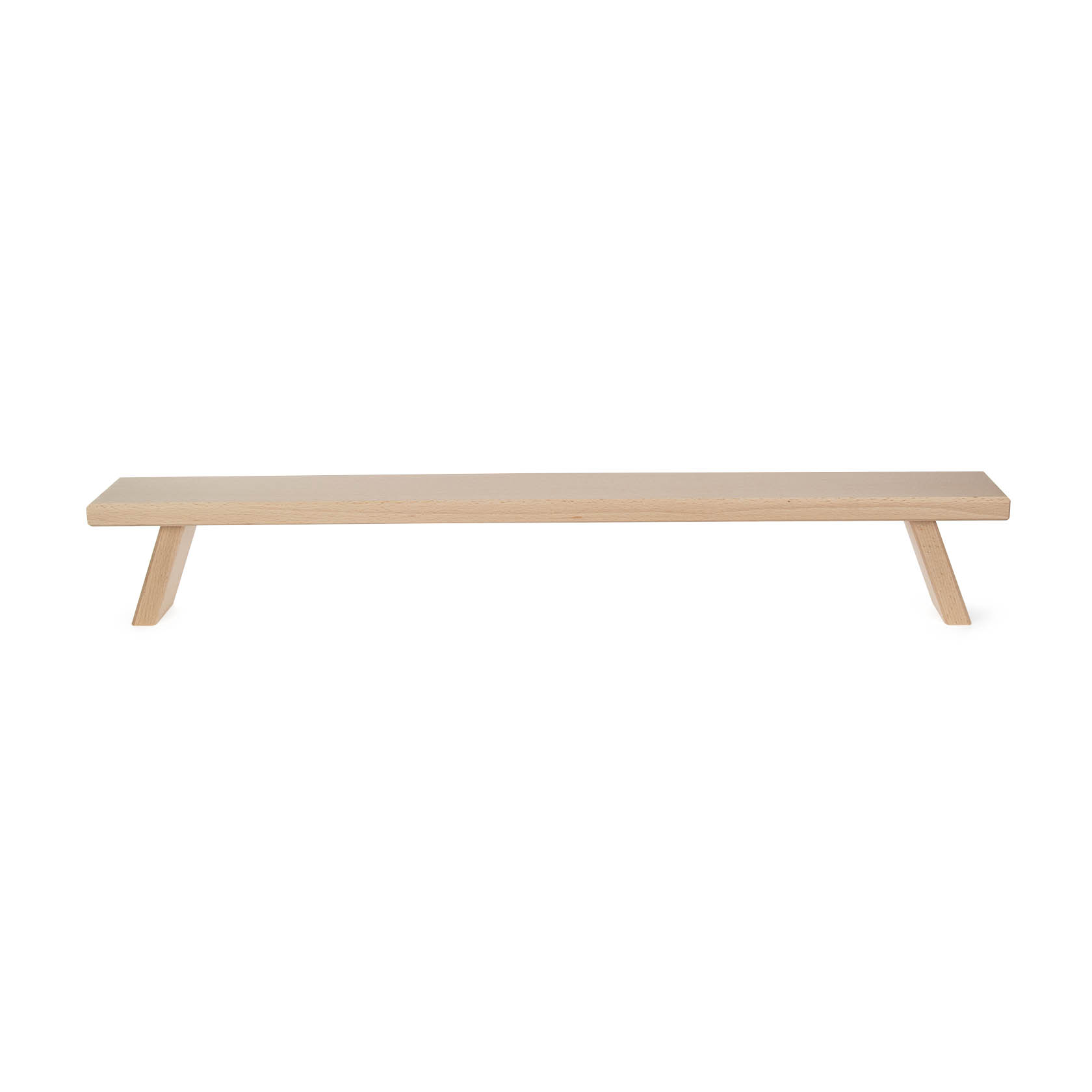 Eine Schwibbogenbank aus Holz, 70 cm breit, in natürlicher Holzoptik mit zwei schrägen Beinen. im Dregeno Online Shop günstig kaufen