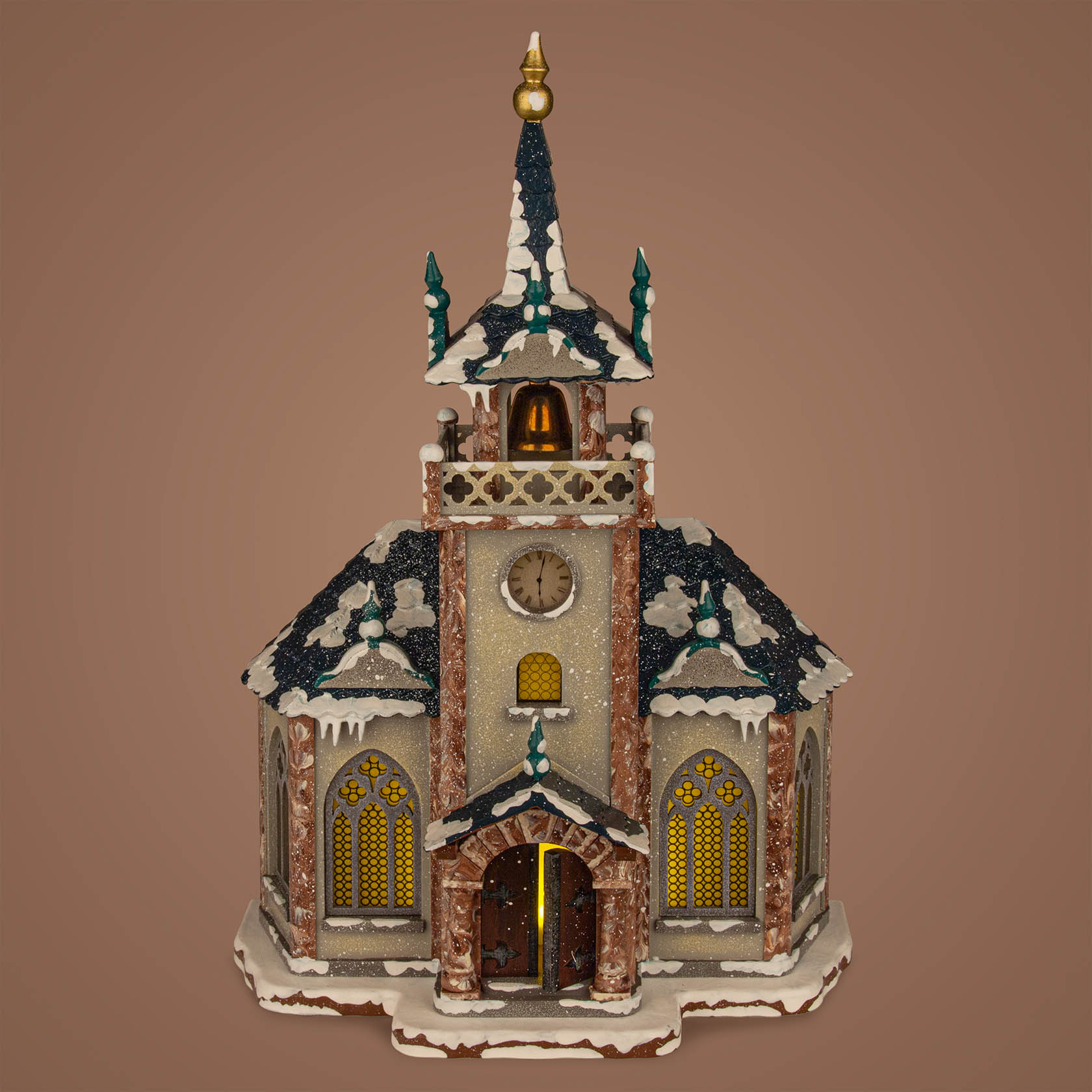 Winterkinder Kirche elektr. beleuchtet