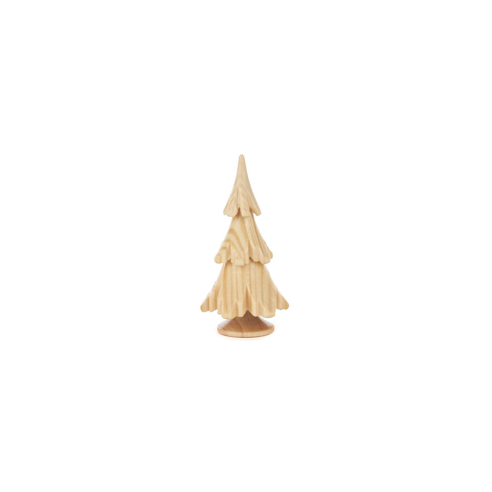 Kleiner Tannenbaum aus naturbelassenem Massivholz, 6,5 cm hoch, einfaches und stilisiertes Design. im Dregeno Online Shop günstig kaufen