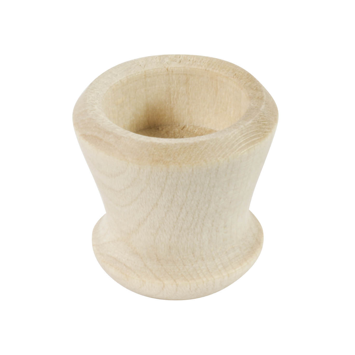 Holztülle in Form eines Eierbechers mit einer Höhe von 20 mm, aus hellem, unbehandeltem Holz gefertigt. im Dregeno Online Shop günstig kaufen
