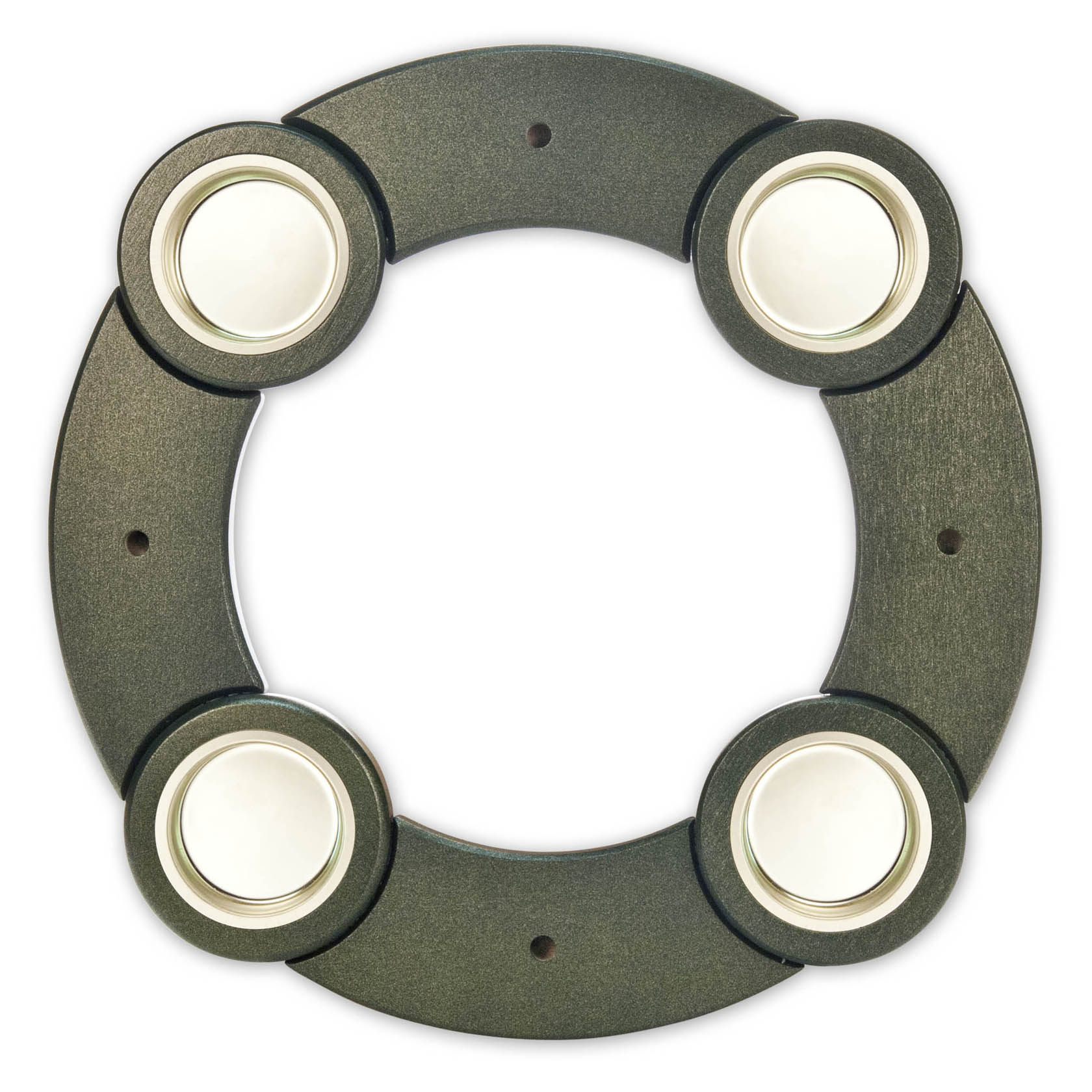 Runder Vario-Tischleuchter, 24 cm im Durchmesser, in grün und gold, mit vier integrierten Halterungen für Teelichte. im Dregeno Online Shop günstig kaufen