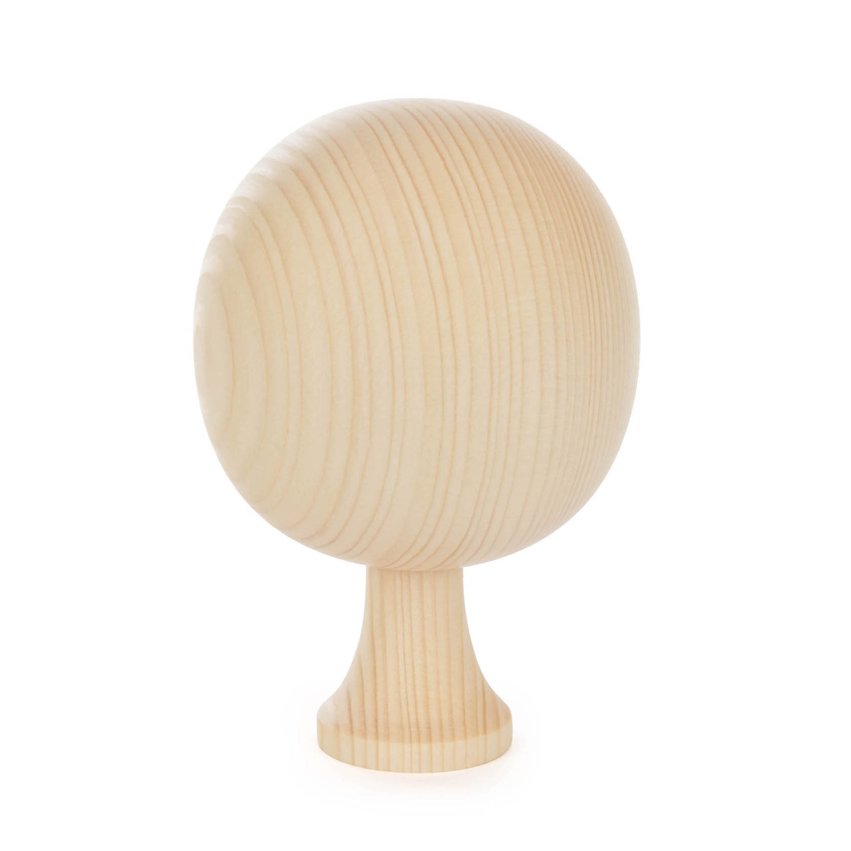 Holzfigur in Form eines runden Baums aus naturbelassenem Massivholz, 16 cm hoch, mit deutlich sichtbarer Maserung. im Dregeno Online Shop günstig kaufen