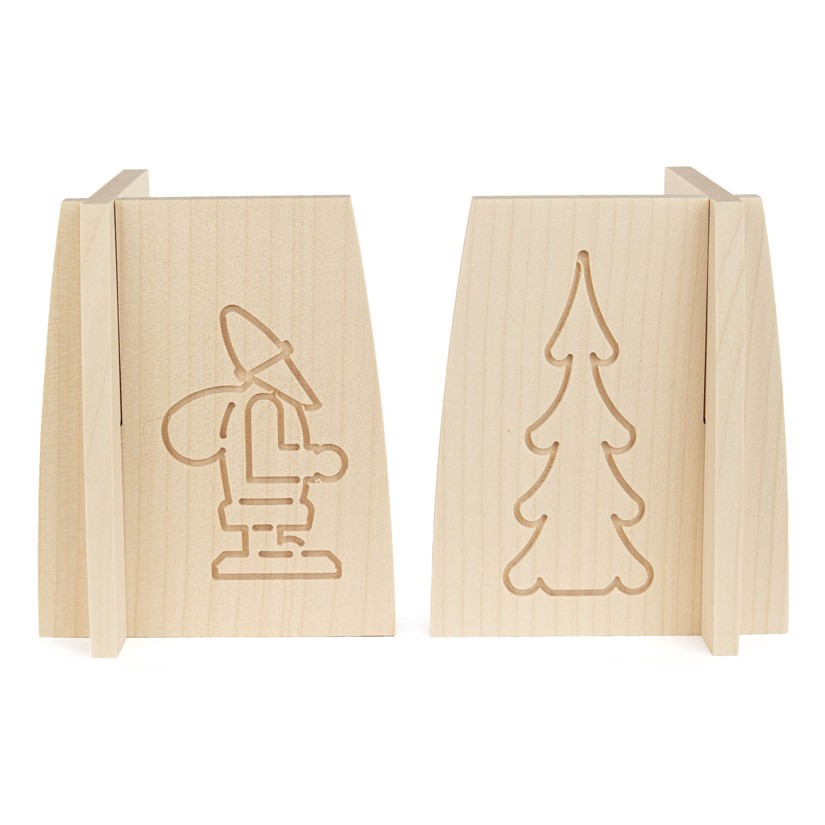 Schwibbogenuntersetzer, steckbar (2) Weihnachtsmann und Baum