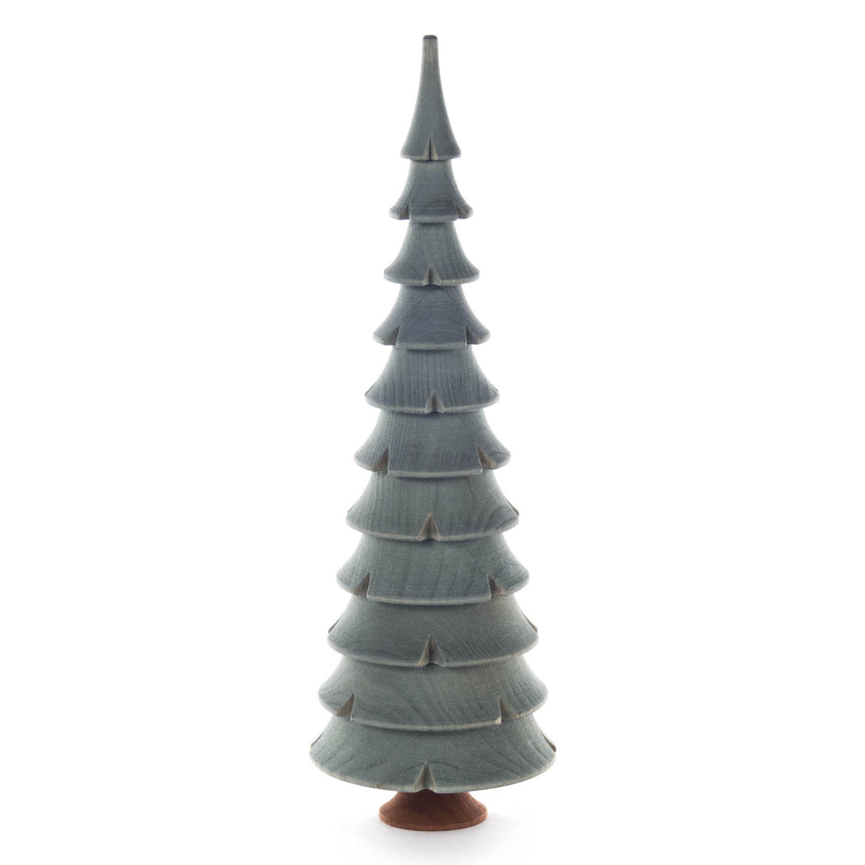 Ein 21 cm hoher grüner Baum aus Massivholz, der einem Tannenbaum ähnelt. im Dregeno Online Shop günstig kaufen
