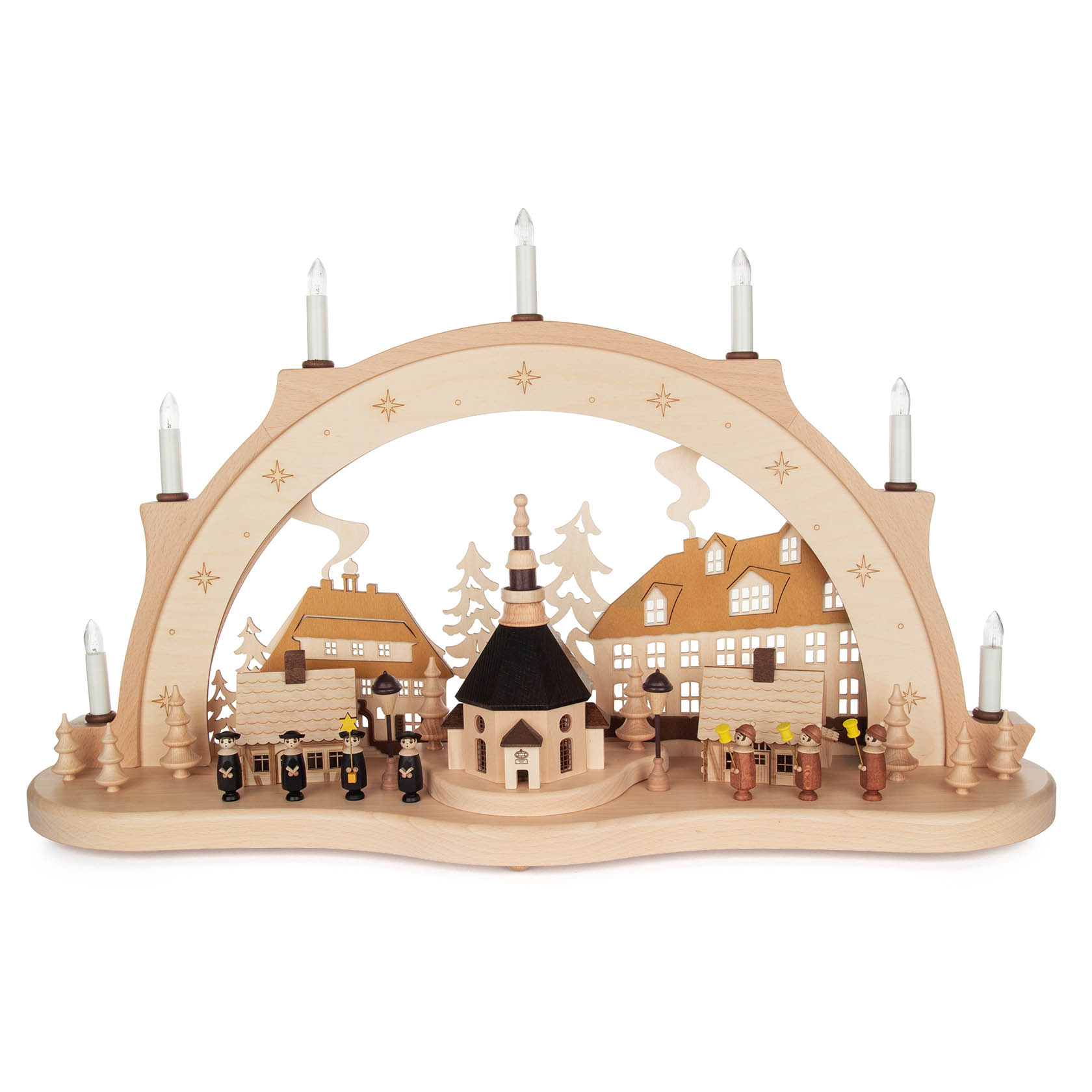 Schwibbogen mit Seiffener Kirche, elektrisch beleuchtet im Dregeno Online Shop günstig kaufen