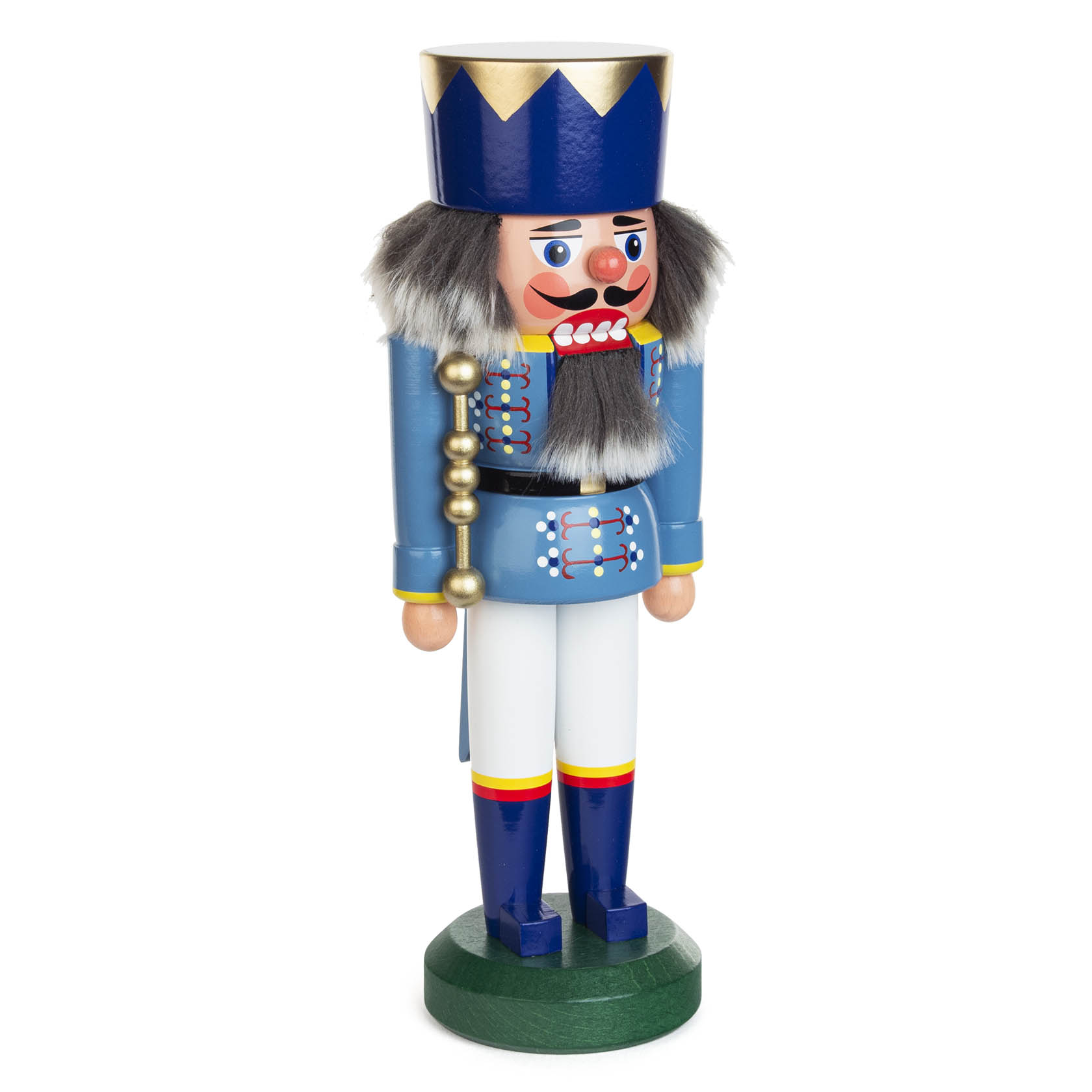 Nussknacker König hellblau-weiß, 27,5cm