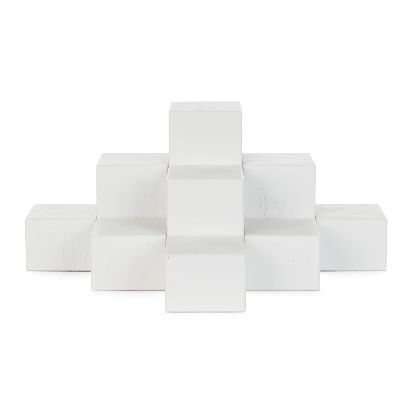A step pyramid made of nine white cubes, each cube measuring 4x4 cm. im Dregeno Online Shop günstig kaufen