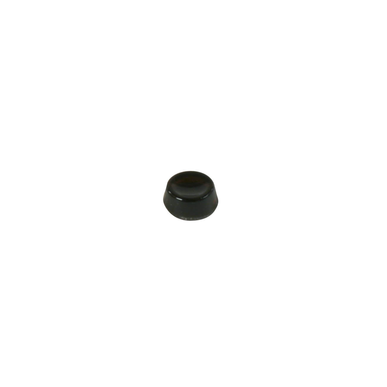 Ein einzelnes, schwarzes Glaslager auf weißem Hintergrund mit einer Höhe von etwa 8 mm. im Dregeno Online Shop günstig kaufen