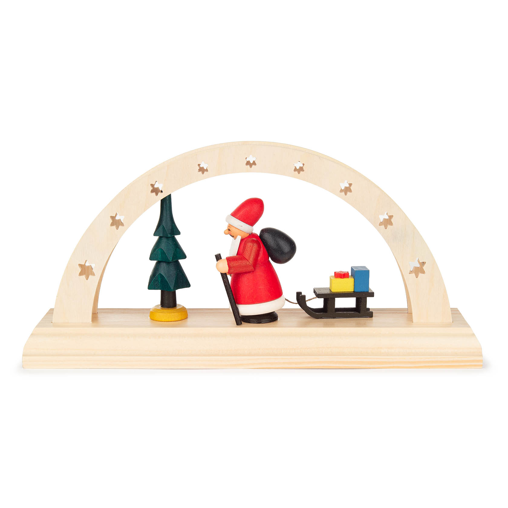 Lichterbogen Weihnachtsmann bunt LED-batteriebetrieben im Dregeno Online Shop günstig kaufen