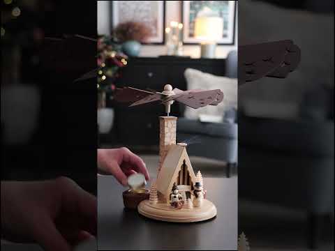 Räucherpyramide Skihütte für Teelichte